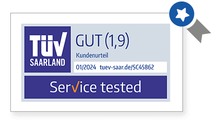 TÜV Saarland Note Gut (2,0)