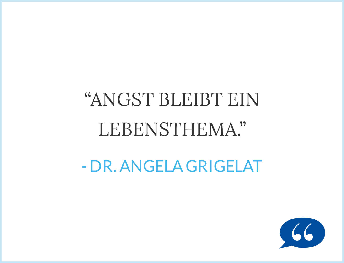 Diagnose Krebs: Angst bleibt ein Lebensthema. - Dr. Angela Grigelat