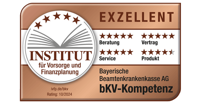 2024: Im aktuellen bKV-Kompetenz-Rating des Instituts für Vorsorge- und Finanzplanung erhielten wir erneut die Bestwertung